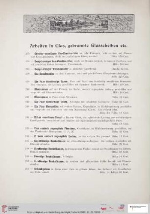 Arbeiten in Glas, gebrannte Glasscheiben etc. (Nr. 235-421)