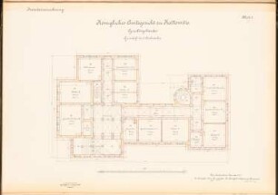 Amtsgerichts- und Gefängnisgebäude, Kattowitz: Gerichtsgebäude: Grundriss 1.OG 1:100