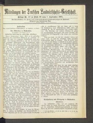 Beilage Nr. 29 zu Stück 36 vom 7. September 1901.