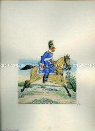 Uniformdarstellung, Garde-Reiter-Regiment, Sachsen, 1859.