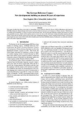 The German Reference Corpus: New developments building on almost 50 years of experience