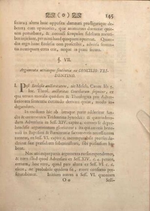 § VII. Argumenta utriusque sententiae ex CONCILIO TRIDENTINO.