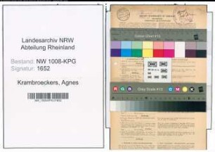 Entnazifizierung Agnes Krambroeckers , geb. 29.06.1913 (Postassistentin)