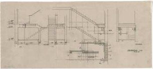 Döllgast, Hans; München, Nederlingerstr. 7; Eigenes Wohnhaus - Treppe (Grundriss; Ansichten; Schnitt)