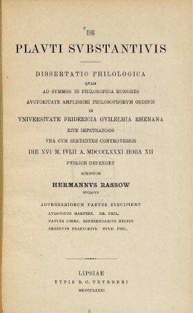De Plauti substantivis