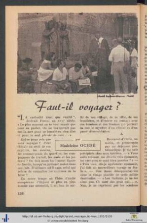 Faut-il voyager?