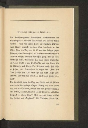 Sire, ich bringe den Frieden - !