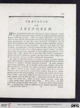 Præfatio ad Lectorem