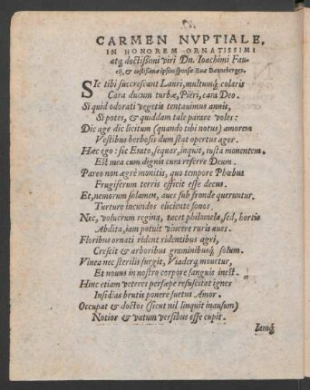 Carmen Nuptiale, In Honorem ... Dn. Iachimi Faucii, et ... sponsae Evae Danneberges.