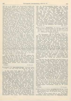 424 [Rezension] Kant, Immanuel, Briefwechsel. Mit Einleitung, Anmerkungen, Personen- und Sachregister versehen von Otto Schöndörffer