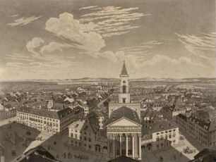 Panorama der Residenz Stadt Carlsruhe - Aussicht gegen Osten