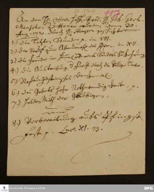 Mitteilung von [Johann Georg Hoffmann].