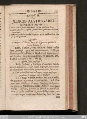 Caput II. De Iudicio Austregario.