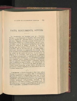 Faits, Documents, Revues.