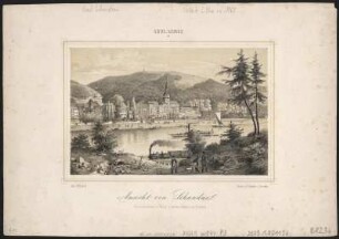 Ansicht von Bad Schandau, Lithographie, um 1860 : Williard, Hans Anton : Ansicht von Schandau / Lith. v. Williard. - Dresden : G. Täubert ; Dresden : F. Franke , [um 1860]. - 1 Kunstbl. : Tonlithogr. ; 17 x 11 cm. - Mit Zählung "10"