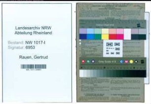 Entnazifizierung Gertrud Rauen , geb. 25.11.1904 ()