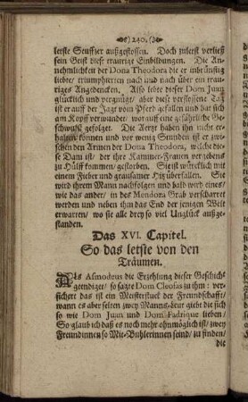 Das XVI. Capitel. So das letste von den Träumen.