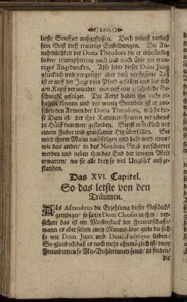 Das XVI. Capitel. So das letste von den Träumen.