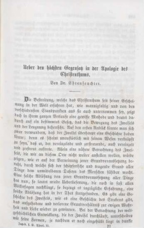 415-440 Ueber den höchsten Gegensatz in der Apologie des Christenthums