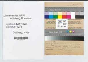 Entnazifizierung Hilde Gottberg , geb. 02.07.1904 (Sozialreferentin)