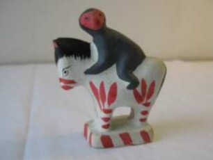 Affe auf Pferd hockend 馬のり猿Umanori saru toridaki dôji