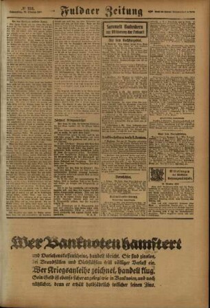 Zweite Ausgabe vom Donnerstag, den 31. Oktober 1918.