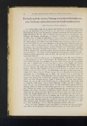 Die Suche nach der zweiten Trauung von Andreas Johann Boysen, dem Großvater mütterlicherseits des Rembrandtdeutschen