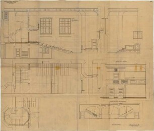 Fischer, Theodor; Kassel; Museum (jetzt: Hessisches Landesmuseum) - Vortragssaal (Grundriss, Ansichten, Schnitt)