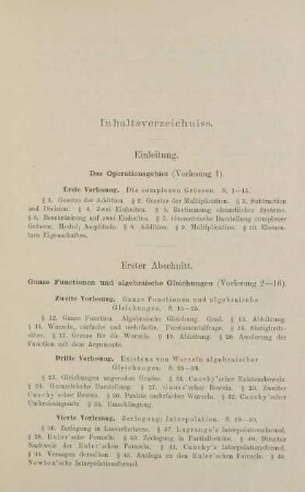 V-X, Inhaltsverzeichnis