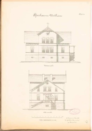 Pfarrhaus, Wirtheim: Vorder- und Seitenansicht