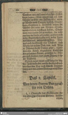 Das 2. Capitel. Von denen Herren Burggraffen von Dohna