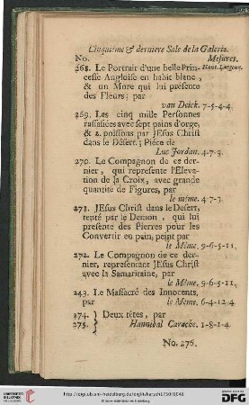 Cinquiéme & derniere Sale de la Galerie