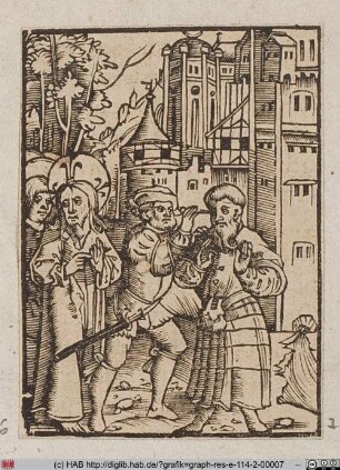 Simon Peter schneidet das rechte Ohr des Diener Malchus ab.