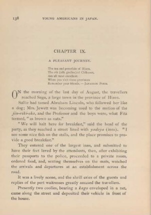 Chapter IX. A pleasent journey