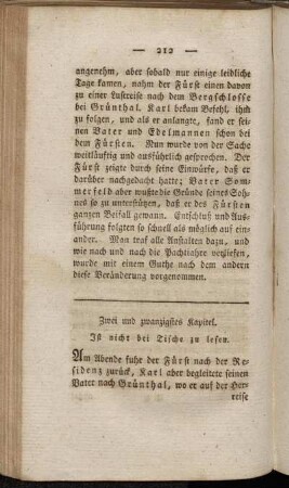 Zwei und zwanzigstes Kapitel. Ist nicht bei Tische zu lesen.