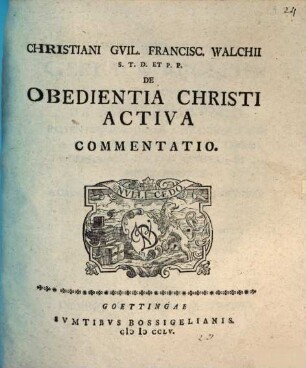 De obedientia Christi activa commentatio