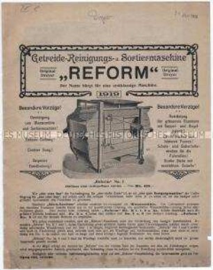 Getreide-Reinigungs- und Sortiermaschine "Reform"