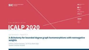 A dichotomy for bounded degree graph homomorphisms with nonnegative weights: Q/A Session B - Paper B1.A
