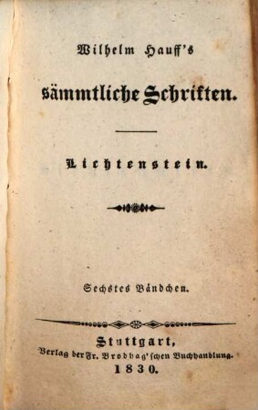 Wilhelm Hauff's sämmtliche Schriften, 7