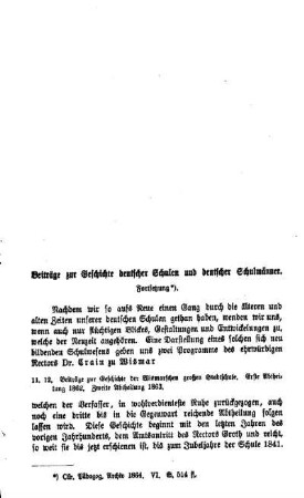 Beiträge zur Geschichte deutscher Schulen und deutscher Schulmänner