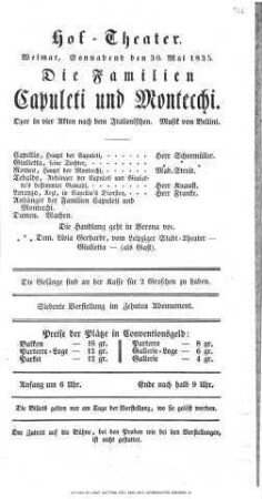 Die Familien Capuleti und Montecchi