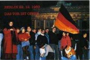 Postkarte zur Öffnung des Brandenburger Tores 1989