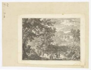 Landschaft mit tanzendem Bauern