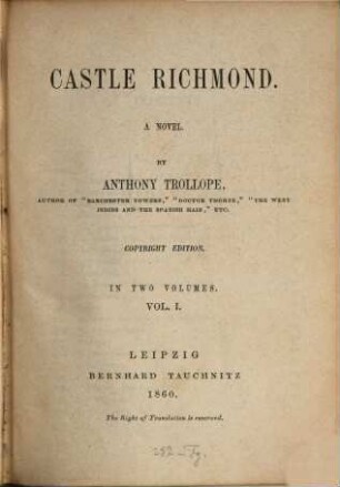 Castle Richmond : a novel, 1