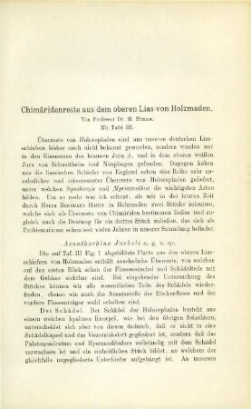 Chimäridenreste aus dem oberen Lias von Holzmaden