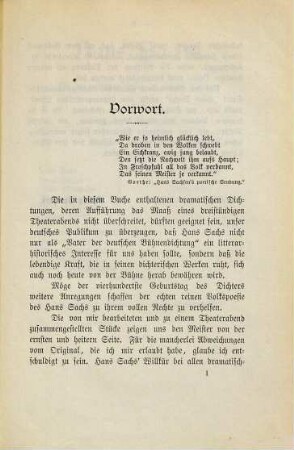 Hans-Sachs-Dramen : nebst einem Festspiel