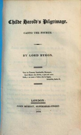 Childe Harold's Pilgrimage : a romaunt: and other poems, 4