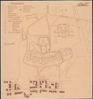 I.G.-Farben, Frankfurt/Main Verwaltungsgebäude: Lageplan IV, mit Höhenlinien