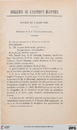 Séance du 3 Mars 1899