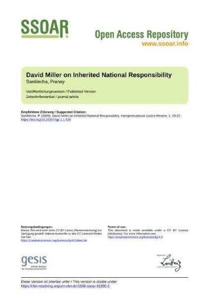 David Miller on Inherited National Responsibility